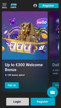 Pagina iniziale di Hello Casino Mobile