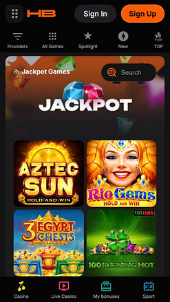 Hertzbetz Casino Mobile Jackpot
