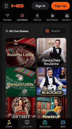 Hertzbetz Casino Mobile Live Dealer