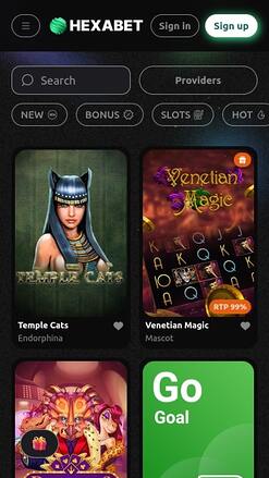 Hexabet Casino Игры Мобильная версия