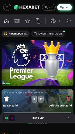 Hexabet Casino Спорт Мобильная версия