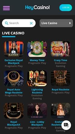 Croupier en direct Hey Casino Mobile