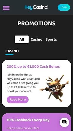 Promotions Hey Casino Mobile