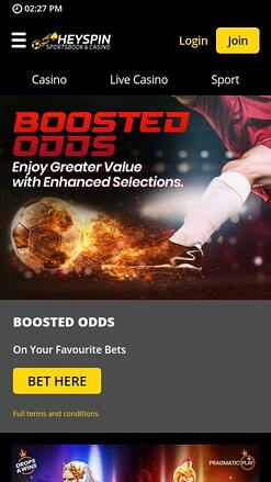 Promotions HeySpin Casino Mobile