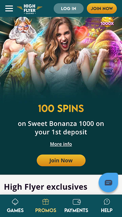 Promotions mobiles de High Flyer Casino