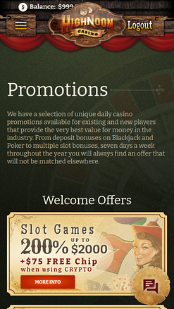 High Noon Casino Mobile Promotions