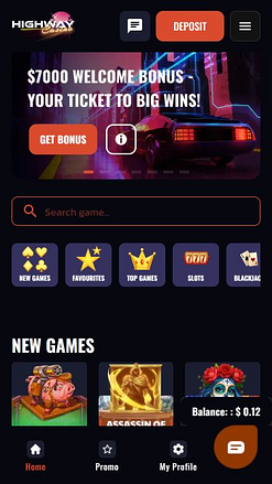 Highway Casino Mobile Immagine Pagina iniziale