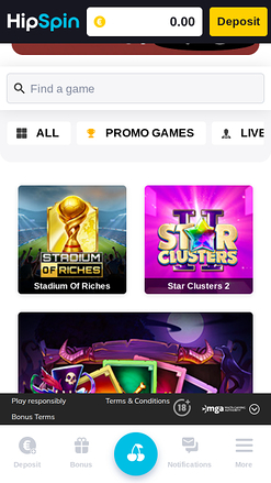 Juegos móviles de Hip Spin Casino