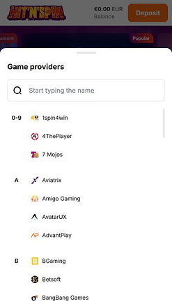 Разработчики мобильных игр для казино Hitnspin