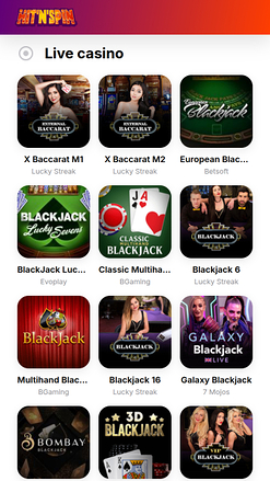 Casino mobile Hitnspin avec croupier en direct