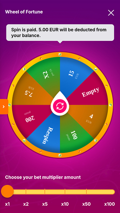 Roue de la Fortune du casino mobile Hitnspin