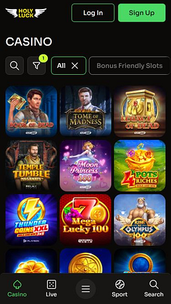 Juegos móviles del casino HolyLuck