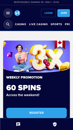 Hopa Casino Homepage Mobile