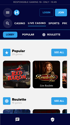 Hopa Casino Live Dealer Mobile