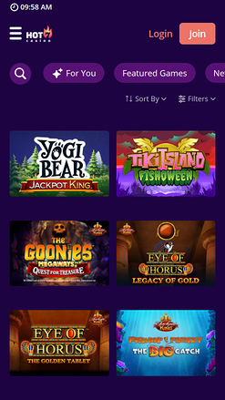 Jackpot mobile du casino Hot7