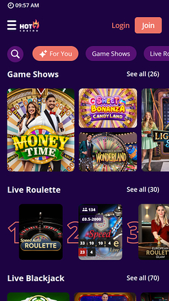 Hot7 Casino Mobile Croupier en direct