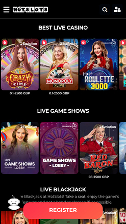 Hotslots Casino Mobile Croupier en direct