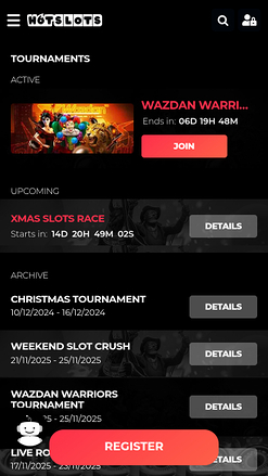 Tournois mobiles du casino Hotslots