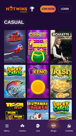 Juegos casuales móviles de Hotwins Casino