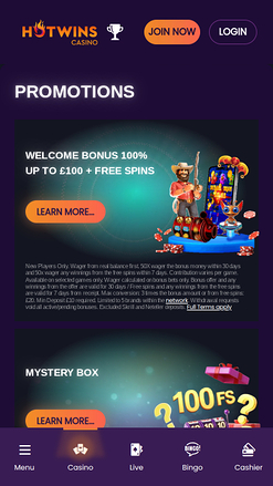 Promociones móviles del casino Hotwins