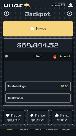 Hugewin Casino Mobile Jackpot