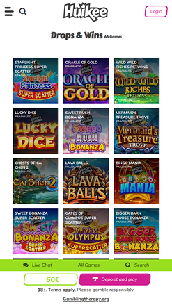 Huikee Casino Mobile : Gains et Chutes