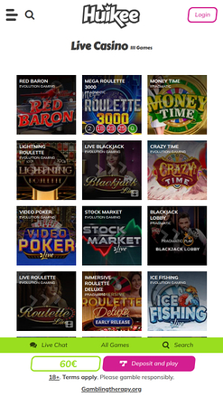 Huikee Casino Mobile Croupier en direct
