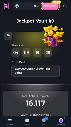 Jackpot mobile du casino Hunnyplay