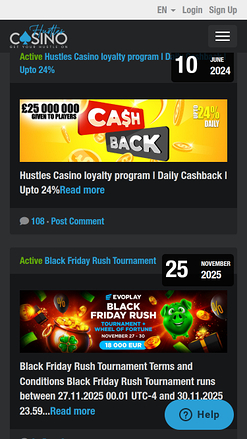 Promotions mobiles de Hustles Casino