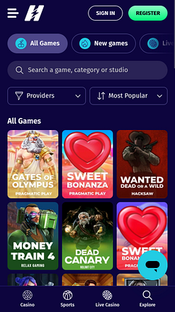 Giochi per dispositivi mobili di Hyper Lucky Casino