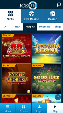 Jackpot mobile du casino Ice36