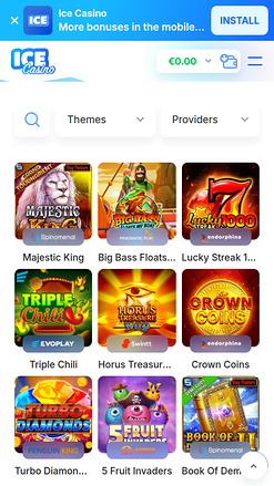 Jeux mobiles Ice Casino