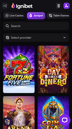Jackpot du casino Ignibet sur mobile