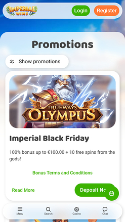 Акции мобильного казино Imperial Wins