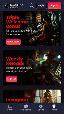 Incognito Casino Mobile Promotions