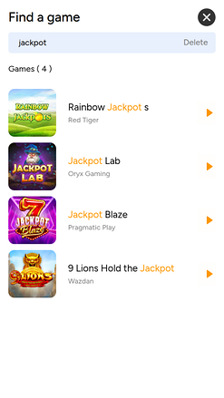 Jackpot mobile de casino installé