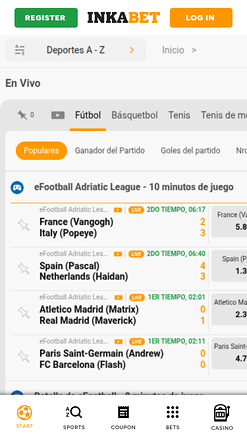 Inkabet Casino Mobile Sports en direct