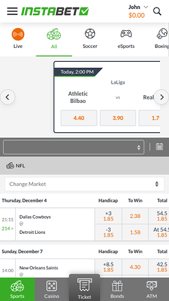 InstaBET Casino Mobile Sports