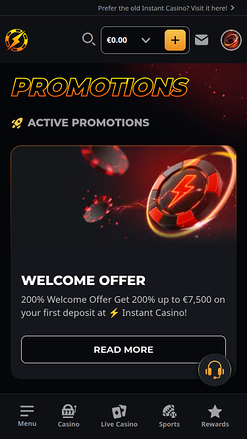 Promozioni Mobile del Casinò Istantaneo