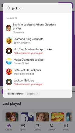Jackpot mobile du casino Instaspin
