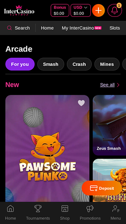 Inter Casino Mobile Arcade