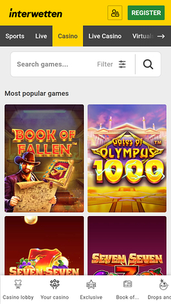 Jeux mobiles du casino Interwetten