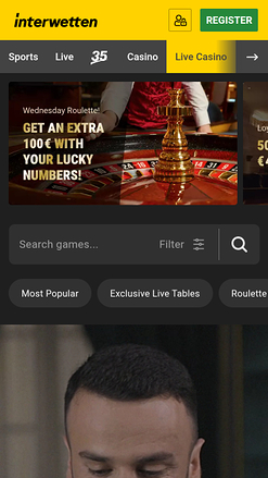 Interwetten Casino Mobile Croupier en direct