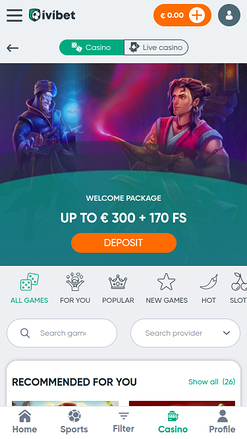 Jeux mobiles du casino Ivibet