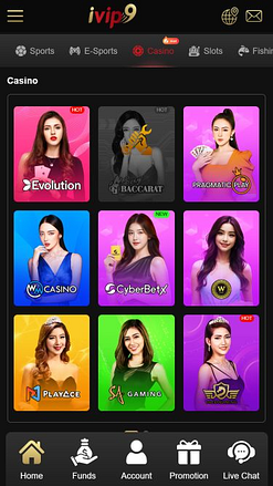 Live Dealer Mobile di IVIP9 Casino