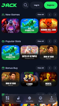 Jeux mobiles de Jack Casino