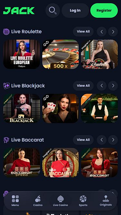 Croupier en Direct Mobile de Jack Casino