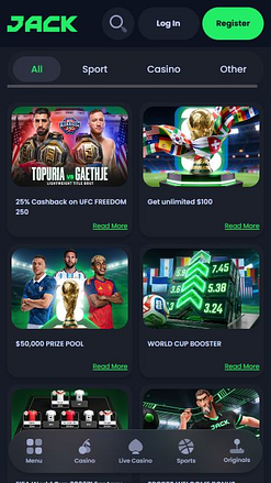 Promotions mobiles de Jack Casino