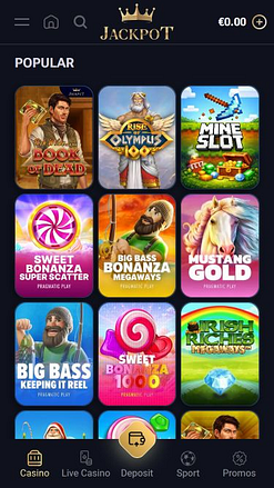 Jeux mobiles de casino Jackpot