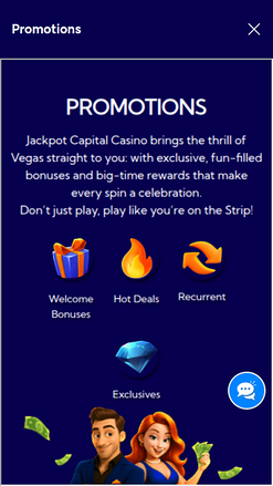 Jackpot Capital Promotions Mobile